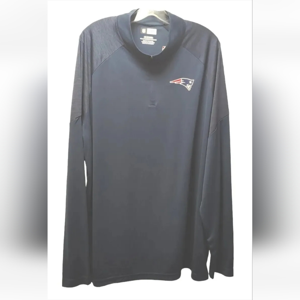 New NFL Team Apparel New England Patriots QtrZip Pullover Active Wear Navy 2X